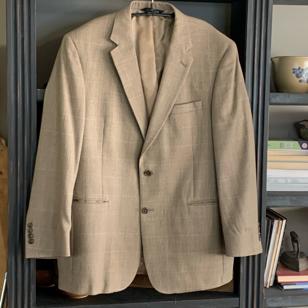 Jos. a. Bank men’s sport jacket, 44R, silk/wool blend, tan/brown